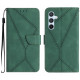 For Samsung Galaxy S24+ 5G Stitching Embossed Leather Phone Case(Green)