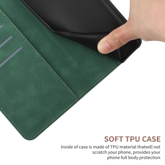 For Samsung Galaxy S24+ 5G Stitching Embossed Leather Phone Case(Green)