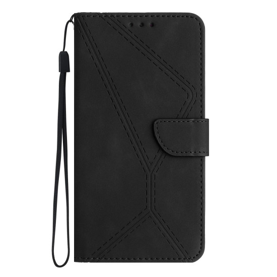 For Samsung Galaxy S24+ 5G Stitching Embossed Leather Phone Case(Black)