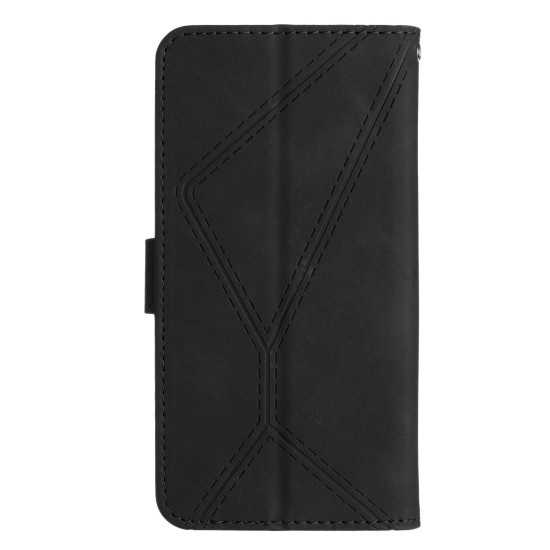 For Samsung Galaxy S24+ 5G Stitching Embossed Leather Phone Case(Black)