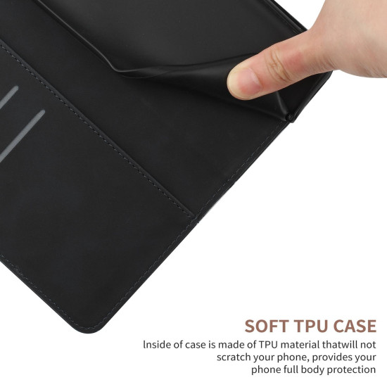 For Samsung Galaxy S24+ 5G Stitching Embossed Leather Phone Case(Black)