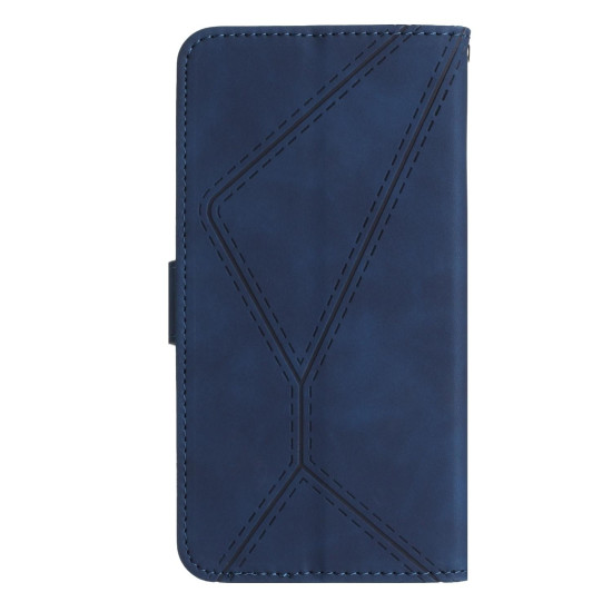 For Samsung Galaxy S24+ 5G Stitching Embossed Leather Phone Case(Blue)