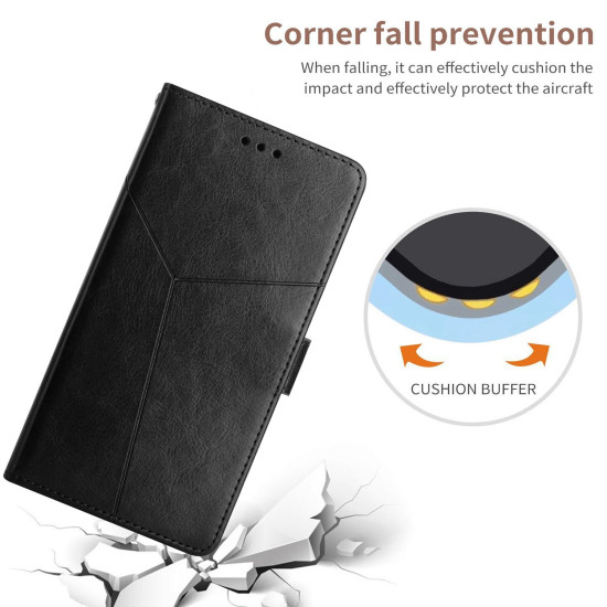 For Samsung Galaxy S24+ 5G Y-shaped Pattern Flip Leather Phone Case(Black)