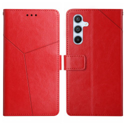 For Samsung Galaxy S24+ 5G Y-shaped Pattern Flip Leather Phone Case(Red)