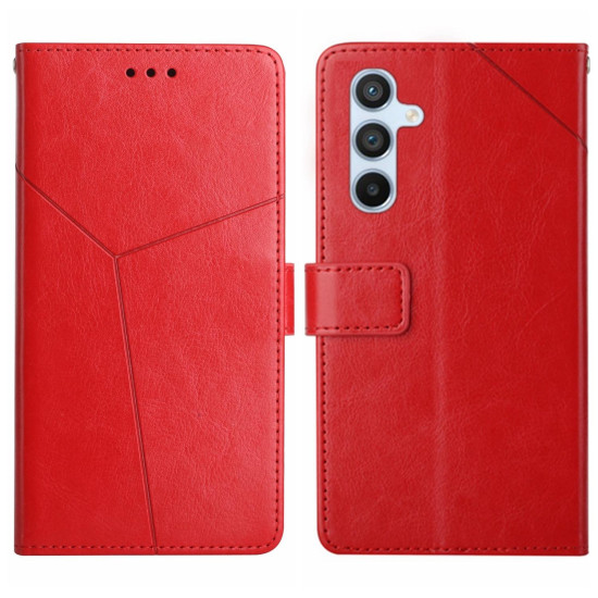 For Samsung Galaxy S24+ 5G Y-shaped Pattern Flip Leather Phone Case(Red)