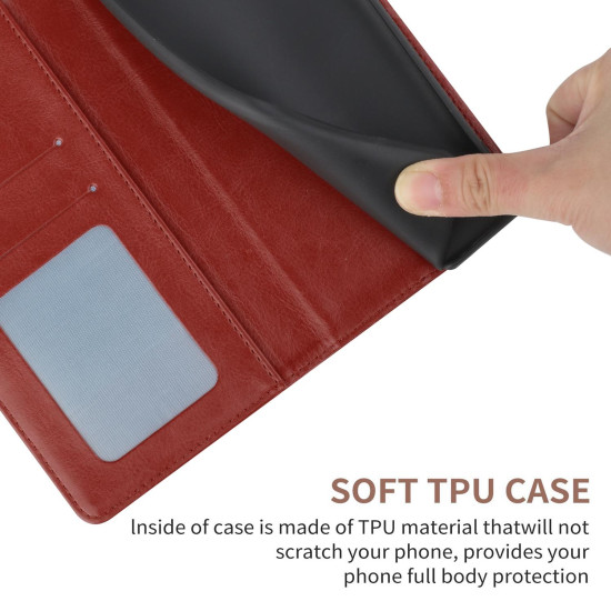 For Samsung Galaxy S24+ 5G Y-shaped Pattern Flip Leather Phone Case(Brown)