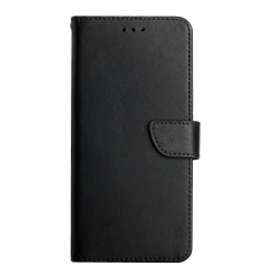 For Samsung Galaxy S24+ 5G HT02 Genuine Leather Fingerprint-proof Flip Phone Case(Black)