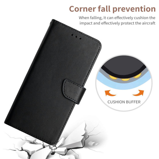 For Samsung Galaxy S24+ 5G HT02 Genuine Leather Fingerprint-proof Flip Phone Case(Black)