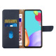 For Samsung Galaxy S24+ 5G HT02 Genuine Leather Fingerprint-proof Flip Phone Case(Blue)