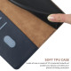 For Samsung Galaxy S24+ 5G HT02 Genuine Leather Fingerprint-proof Flip Phone Case(Blue)