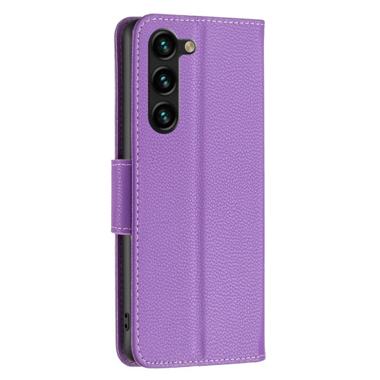 For Samsung Galaxy S24+ 5G Litchi Texture Pure Color Flip Leather Phone Case(Purple)