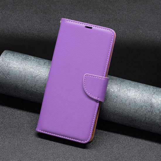 For Samsung Galaxy S24+ 5G Litchi Texture Pure Color Flip Leather Phone Case(Purple)