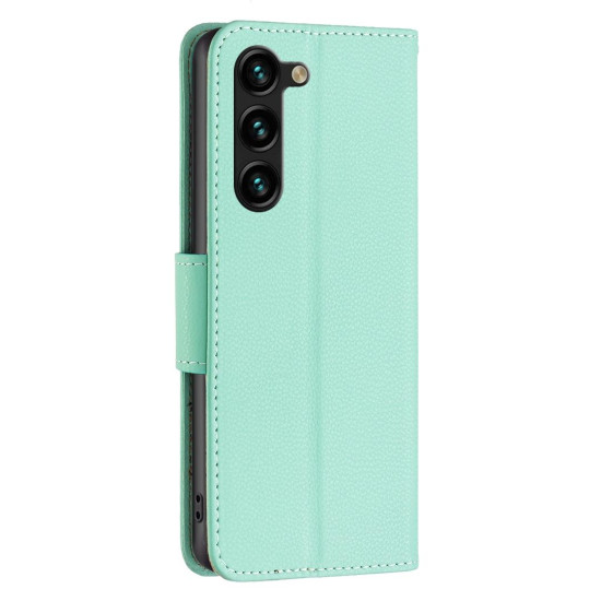 For Samsung Galaxy S24+ 5G Litchi Texture Pure Color Flip Leather Phone Case(Green)