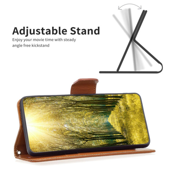 For Samsung Galaxy S24+ 5G Litchi Texture Pure Color Flip Leather Phone Case(Brown)
