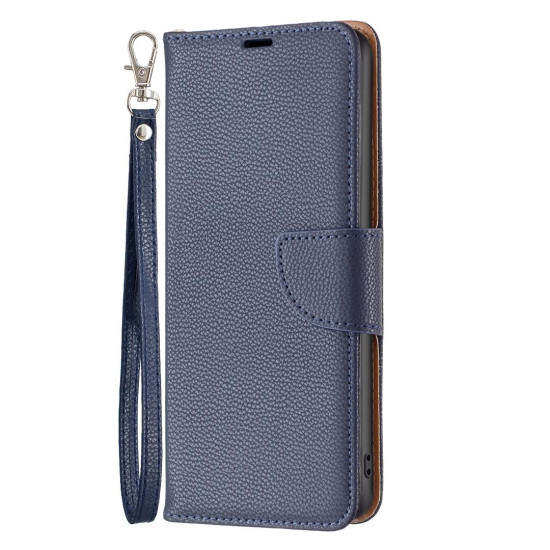 For Samsung Galaxy S24+ 5G Litchi Texture Pure Color Flip Leather Phone Case(Blue)
