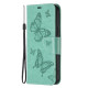 For Samsung Galaxy S24+ 5G Embossing Two Butterflies Pattern Leather Phone Case(Green)