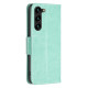 For Samsung Galaxy S24+ 5G Embossing Two Butterflies Pattern Leather Phone Case(Green)