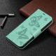 For Samsung Galaxy S24+ 5G Embossing Two Butterflies Pattern Leather Phone Case(Green)