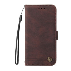 For Samsung Galaxy S24+ Skin Feel Life Tree Metal Button Leather Phone Case(Brown)
