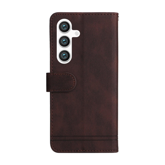 For Samsung Galaxy S24+ Skin Feel Life Tree Metal Button Leather Phone Case(Brown)