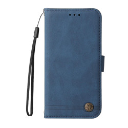 For Samsung Galaxy S24+ Skin Feel Life Tree Metal Button Leather Phone Case(Blue)