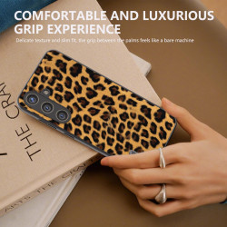 For Samsung Galaxy S24+ 5G ABEEL Black Edge Leopard Phone Case(Leopard Print)
