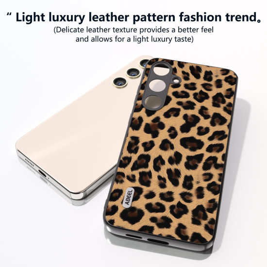 For Samsung Galaxy S24+ 5G ABEEL Black Edge Leopard Phone Case(Leopard Print)