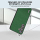 For Samsung Galaxy S24+ 5G ABEEL Black Edge Genuine Leather Mino Phone Case(Green)