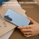 For Samsung Galaxy S24+ 5G ABEEL Black Edge Genuine Leather Mino Phone Case(Blue)