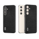 For Samsung Galaxy S24+ 5G ABEEL Black Edge Genuine Leather Mino Phone Case(Black)