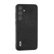 For Samsung Galaxy S24+ 5G ABEEL Black Edge Genuine Leather Mino Phone Case(Black)