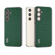 For Samsung Galaxy S24+ 5G ABEEL Genuine Leather Luxury Black Edge Phone Case(Night Green)