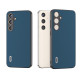 For Samsung Galaxy S24+ 5G ABEEL Genuine Leather Silky Soft Black Edge Phone Case(Blue)