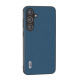 For Samsung Galaxy S24+ 5G ABEEL Genuine Leather Silky Soft Black Edge Phone Case(Blue)