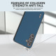For Samsung Galaxy S24+ 5G ABEEL Genuine Leather Silky Soft Black Edge Phone Case(Blue)