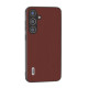 For Samsung Galaxy S24+ 5G ABEEL Genuine Leather Silky Soft Black Edge Phone Case(Coffee)