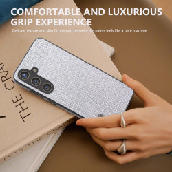 For Samsung Galaxy S24+ 5G ABEEL Diamond Black Edge Phone Case(Jewel Silver)