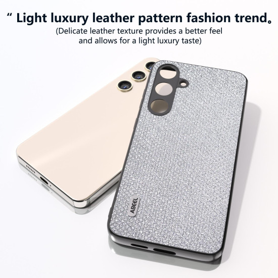 For Samsung Galaxy S24+ 5G ABEEL Diamond Black Edge Phone Case(Jewel Silver)