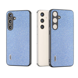 For Samsung Galaxy S24+ 5G ABEEL Diamond Black Edge Phone Case(Sapphire Blue)