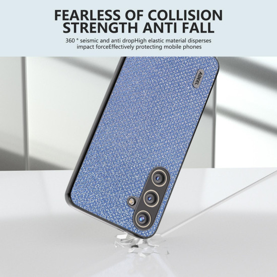 For Samsung Galaxy S24+ 5G ABEEL Diamond Black Edge Phone Case(Sapphire Blue)