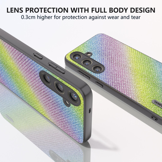 For Samsung Galaxy S24+ 5G ABEEL Diamond Black Edge Phone Case(Rainbow Diamond)