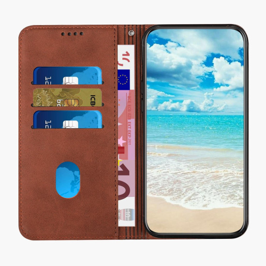 For Samsung Galaxy S24+ Diamond Splicing Skin Feel Magnetic Leather Phone Case(Brown)