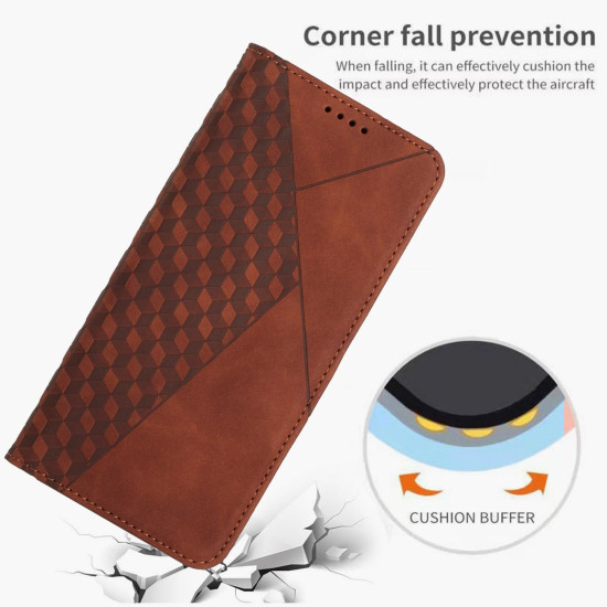 For Samsung Galaxy S24+ Diamond Splicing Skin Feel Magnetic Leather Phone Case(Brown)