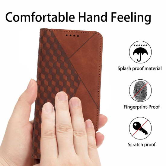 For Samsung Galaxy S24+ Diamond Splicing Skin Feel Magnetic Leather Phone Case(Brown)