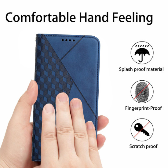 For Samsung Galaxy S24+ Diamond Splicing Skin Feel Magnetic Leather Phone Case(Blue)