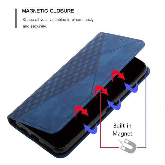 For Samsung Galaxy S24+ Diamond Splicing Skin Feel Magnetic Leather Phone Case(Blue)