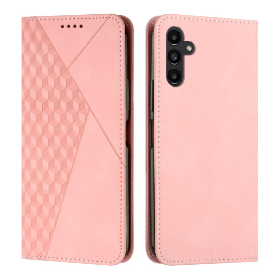 For Samsung Galaxy S24+ Diamond Splicing Skin Feel Magnetic Leather Phone Case(Rose Gold)