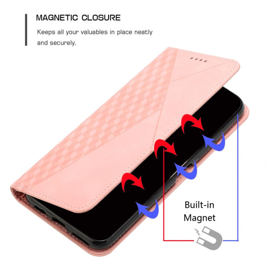 For Samsung Galaxy S24+ Diamond Splicing Skin Feel Magnetic Leather Phone Case(Rose Gold)