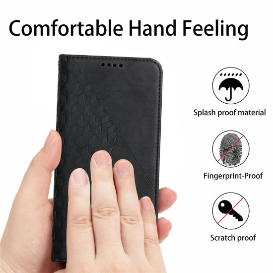 For Samsung Galaxy S24+ Diamond Splicing Skin Feel Magnetic Leather Phone Case(Black)