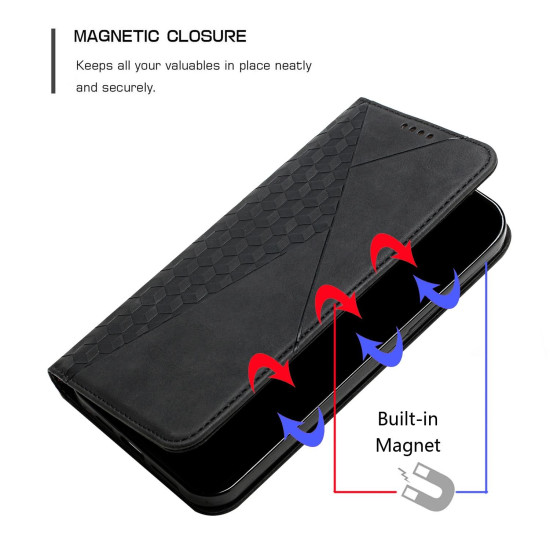 For Samsung Galaxy S24+ Diamond Splicing Skin Feel Magnetic Leather Phone Case(Black)